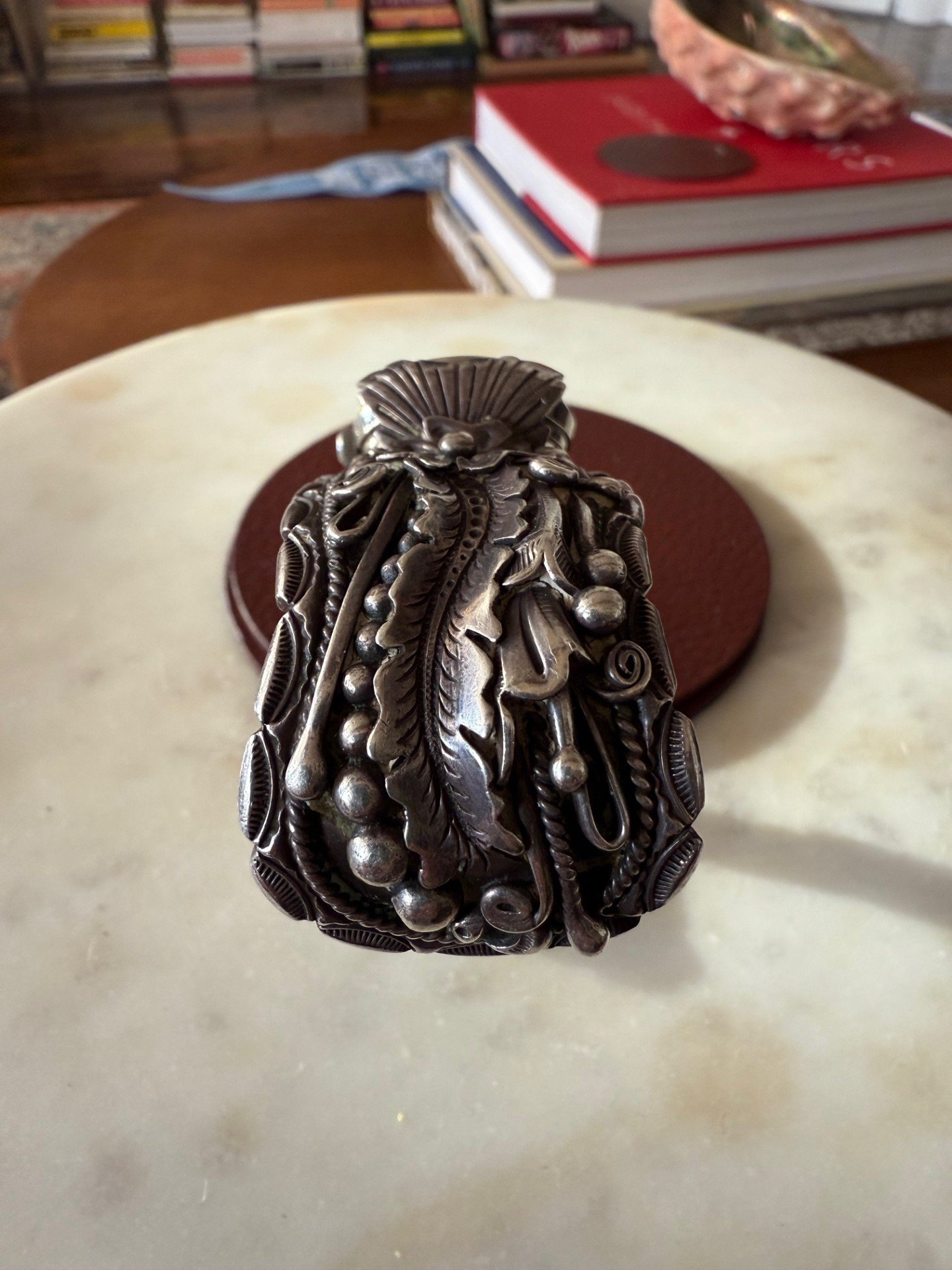 Navajo Native American Sterling Silver Watch Cuff Calvin Crank - Image 4