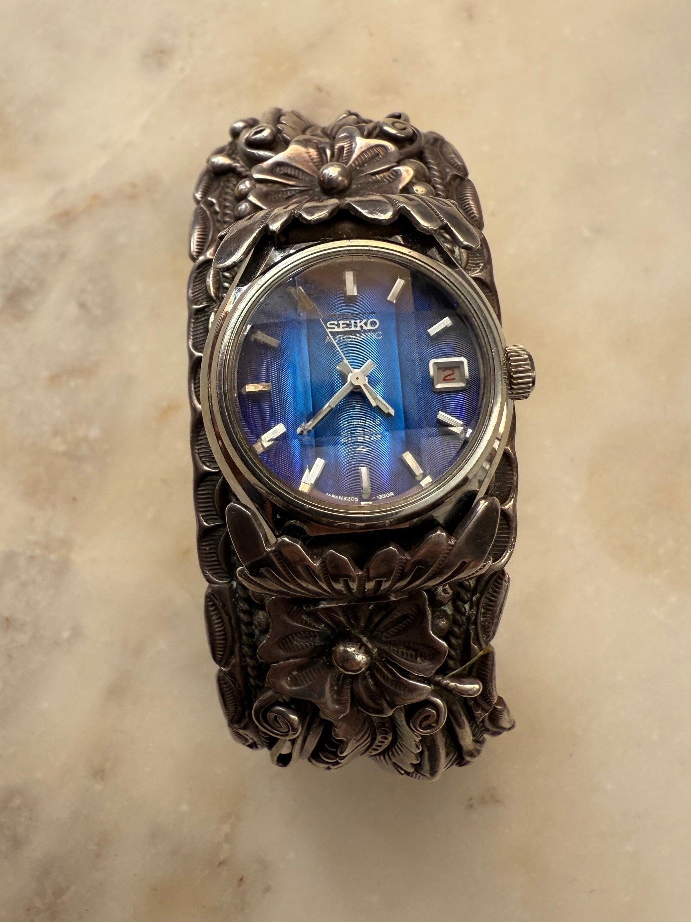 Navajo Native American Sterling Silver Watch Cuff Calvin Crank