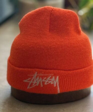Stussy Orange Cuffed Beanie Made in USA